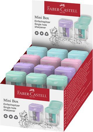 Strúhadlo, jednodierové, so zásobníkom, displej, FABER-CASTELL, pastelové farby 1