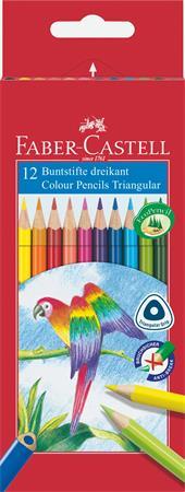 Farebné ceruzky, sada, trojhranný tvar, FABER-CASTELL "Papagáj", 12 rôznych farieb 1