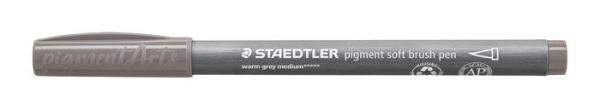 Fixka v tvare štetca, sada, STAEDTLER "Pigment 372", 6 rôznych odtieňov čiernej a sivej 4
