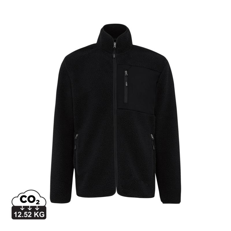 Pile fleece bunda IQONIQ Diran z recykl. polyesteru čierna XS