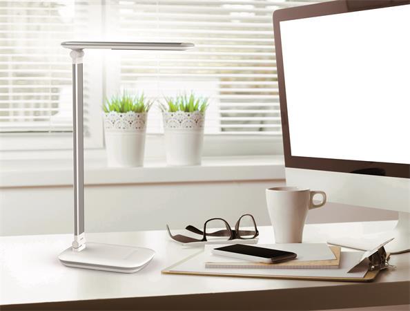 Stolová lampa, LED, nastaviteľná, USB, MAUL "Jazzy", biela 4