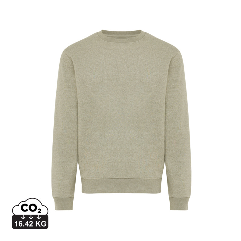 IQONIQ Toria Unisex mikina s okrúhl. výstrihom z rec. bavlny light heather green XXL