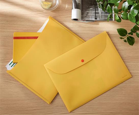 Obal na patent, 2 vrecká, A4, PP, LEITZ "Cosy", matná žltá 6