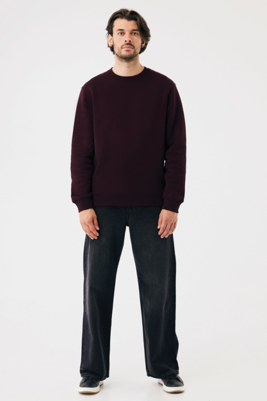 IQONIQ Toria Unisex mikina s okrúhl. výstrihom z rec. bavlny merlot L 6