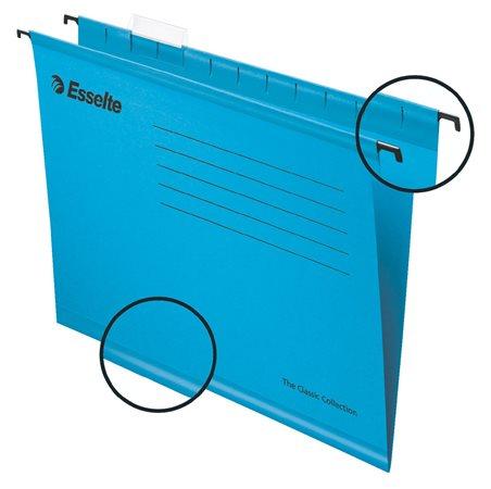 Závesné zakladacie dosky, recyklovaný kartón, A4, ESSELTE "Classic", modrá 1