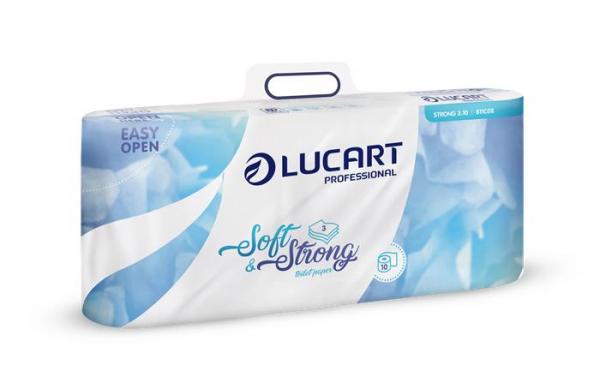 Toaletný papier, 3-vrstvový, malé kotúče, 10 kotúčov, LUCART "Soft and Strong", biely 1