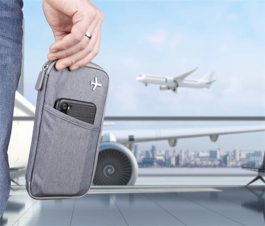 Cestovný organizér, RFID ochrana, TROIKA "Safe flight", sivá 5