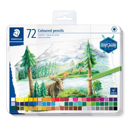 Farebné ceruzky, sada, šesťhranné, kovová krabica, STAEDTLER "Design Journey", 72 rôznych 1