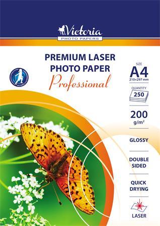 Fotopapier, pre laserovú tlač, A4, 200 g, lesklý, obojstranný, VICTORIA "Professional" 1