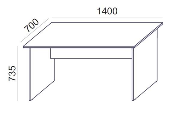 Písací stôl, s plochými nohami, 140 × 70 cm, MAYAH „Freedom SV-20“, biela 4