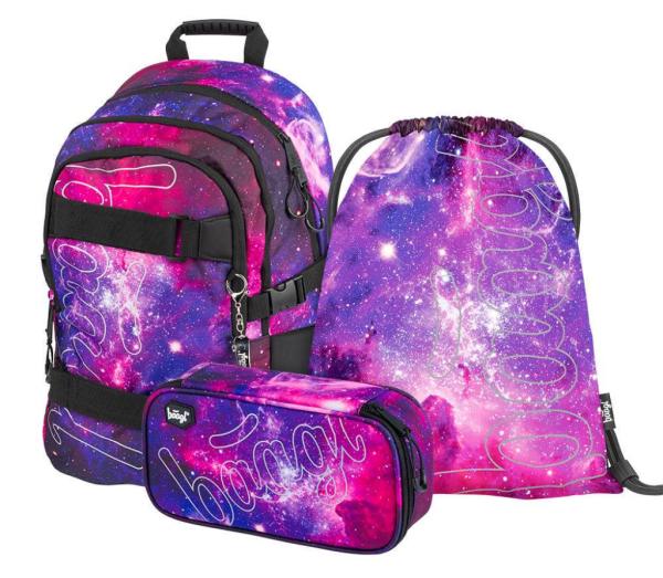 BAAGL SET 3 Galaxy: batoh, penál, sáček