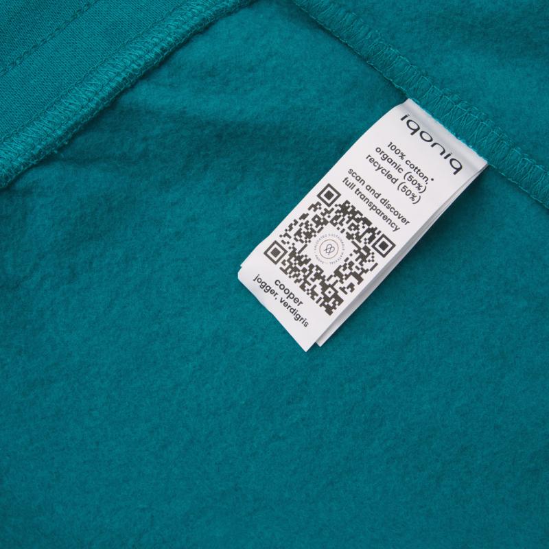 Tepláky IQONIQ Cooper z recykl. bavlny verdigris L 5