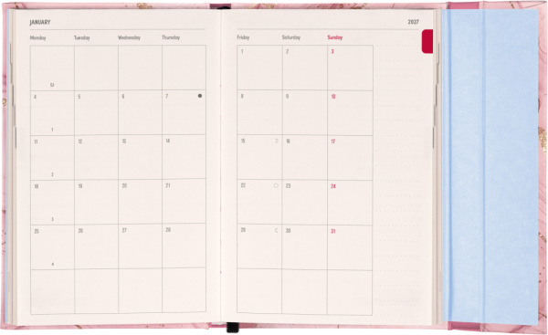 NOTIQUE Magnetic weekly planner Pink Marble 2027, 11 x 16 cm 3