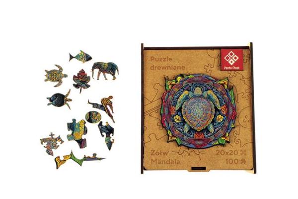 Puzzle, drevené, A4, 90 ks, PANTA PLAST "Mandala Turtle" 1