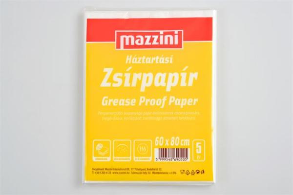 Mastný papier, v hárkoch, 5 hárkov, 60x80 cm, MAZZINI 1