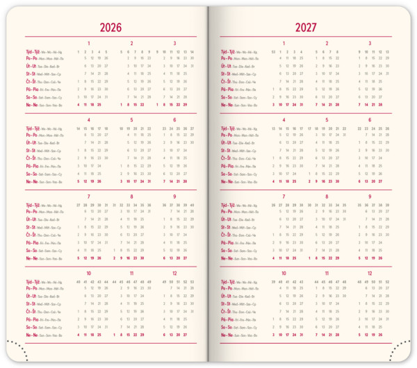 NOTIQUE Vreckový diár Twill 2026, modro-zlatý, 9 x 15,5 cm 2