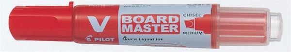 Popisovač na tabule, 2,2-5,2 mm, zrezaný hrot, PILOT "V-Board Master", červený 2