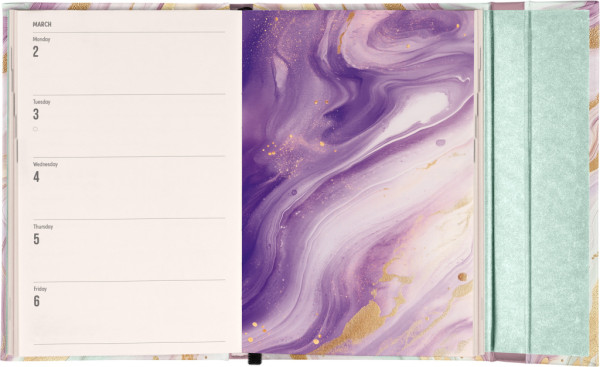 NOTIQUE Týždenný magnetický diár Ružový mramor 2026, 11 x 16 cm 4