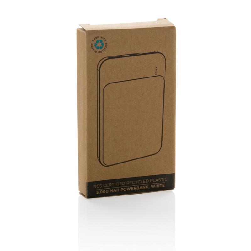 Powerbanka 5000 mAh z RCS recykl. plastu biela 12