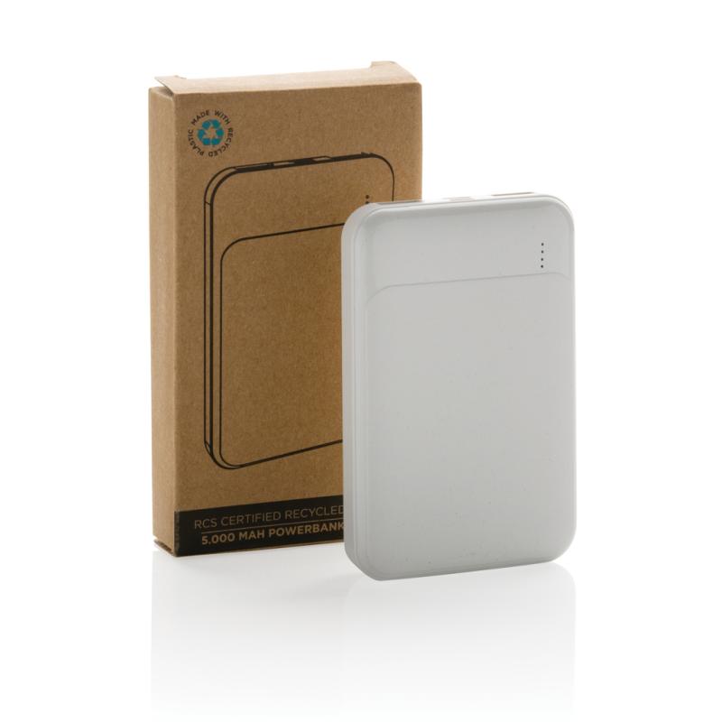 Powerbanka 5000 mAh z RCS recykl. plastu biela 11
