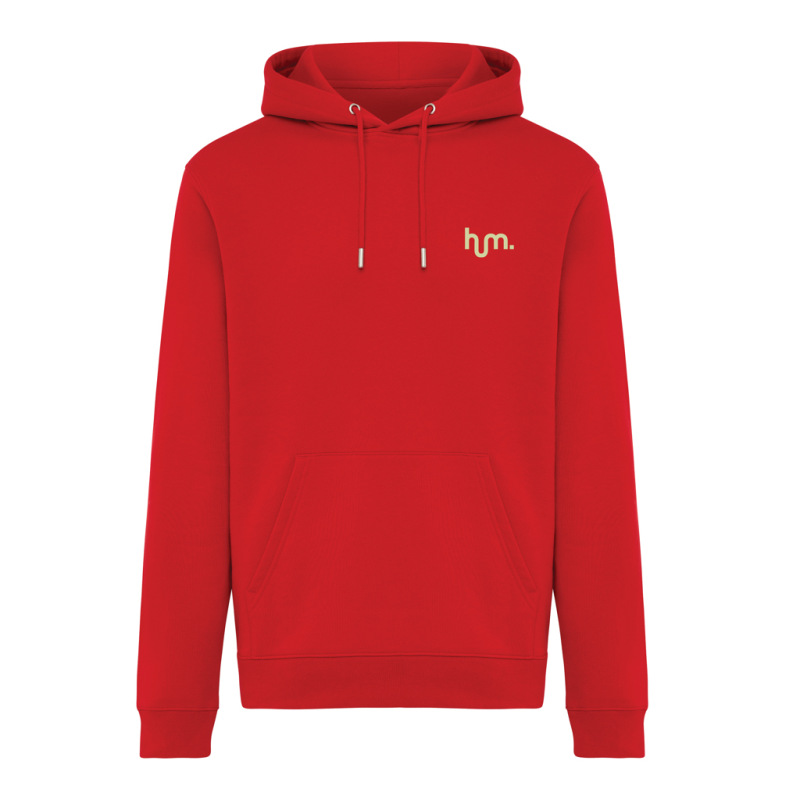 IQONIQ Joshua Unisex mikina s kapucňou z rec. bavlny červená L 4