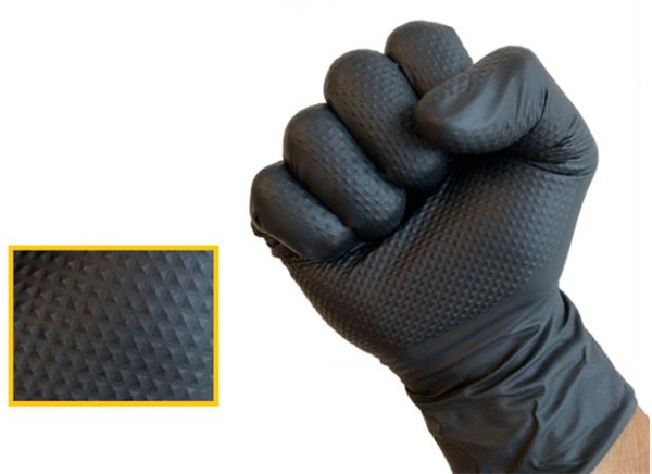 . Ochranné rukavice, jednorazové, nitrilové, 8,4 g, veľkosť L, 100 ks, nepudrované, čierne 2