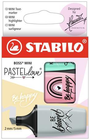 Zvýrazňovač, sada, STABILO "Boss Mini Pastellove", 3 rôzne farby 1