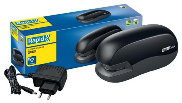 Zošívačka, elektrická, 24/6, 26/6, 20 listov, RAPID "Fixativ 20EX", čierna 4