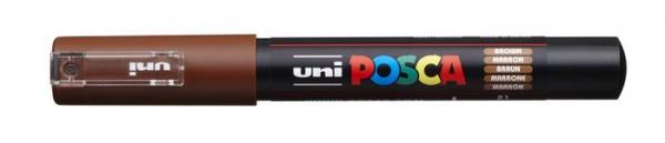 Dekoračný popisovač, 0,7-1,0 mm, UNI "Posca PC-1M", hnedá 1