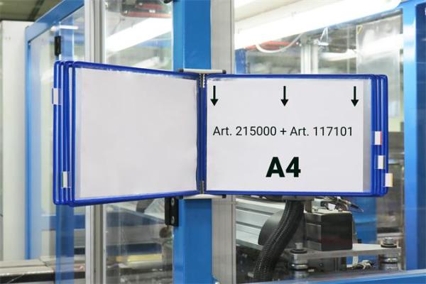 Prezentačná tabuľa A4, ležatá, zvrchu otvorená, DJOIS, modrá 2
