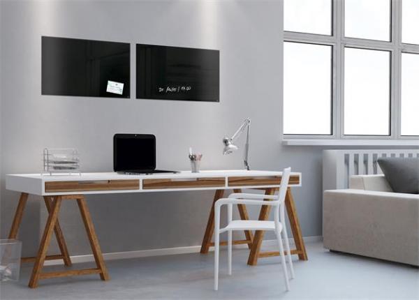 Magnetická sklenená tabuľa, 60x40 cm, SIGEL "Artverum® ", čierna 6
