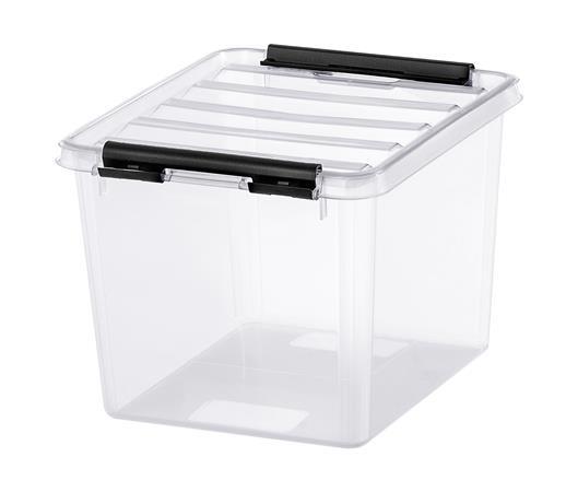Úložný box, plastový, 3 l, čierne úchytky, SMARTSTORE "Classic 3", priehľadný 1