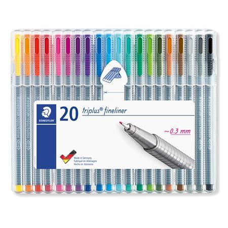 Liner, sada, 0,3 mm, STAEDTLER "Triplus STAEDTLER Box", 20 rôznych farieb 1