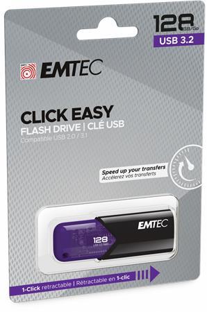 USB kľúč, 128GB, USB 3.2, EMTEC "B110 Click Easy", čierna-fialová 3