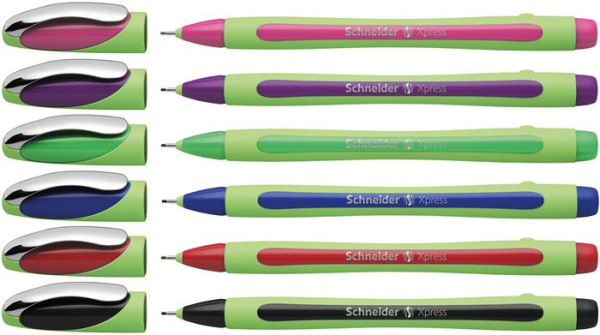 Liner, sada, 0,8 mm, SCHNEIDER "Xpress", 6 rôznych farieb 2