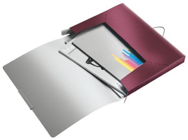 Doska s gumičkou, 30 mm, PP, A4, LEITZ "Style Jumbo", granátovo červená 3