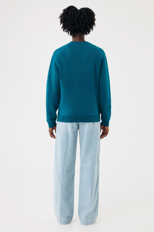 IQONIQ Toria Unisex mikina s okrúhl. výstrihom z rec. bavlny dark teal M 7