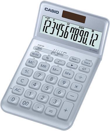 Kalkulačka, stolová, 12-miestna, CASIO "JW 200SC", oceľová modrá 3