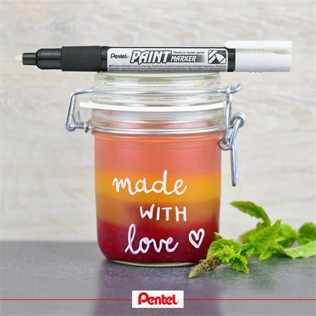 Lakový popisovač, 2 mm, kužeľový hrot, PENTEL "MMP20", žltá 4