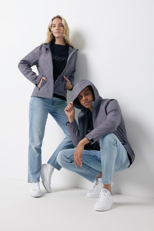Dámska soft shell bunda IQONIQ Makalu z recykl. polyesteru vulcano heather grey XL 5