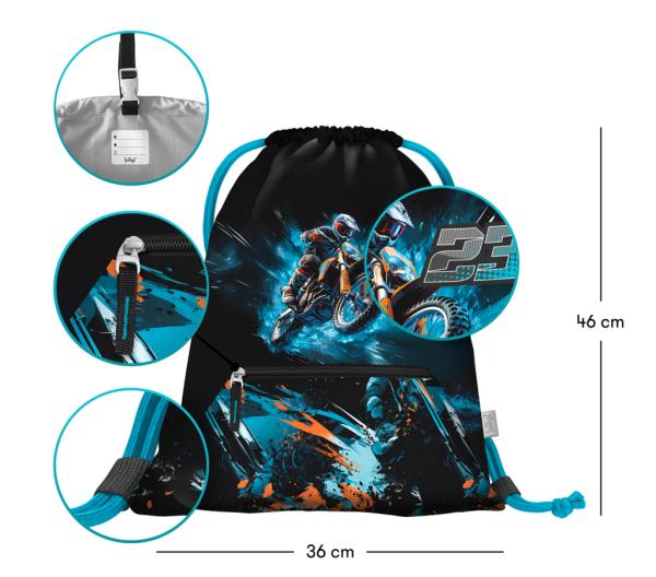 BAAGL SADA 3 Airy Motor Bike: batoh, peračník, vrecko 12