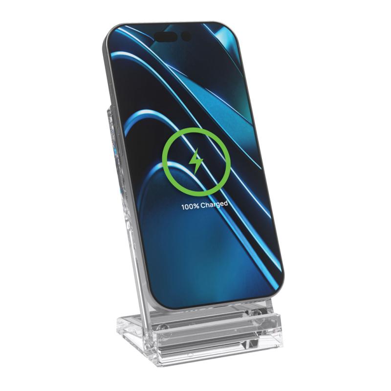 Magnetický bezdrôtový nabíjací stojan Magcharge 15W priehľadné 5