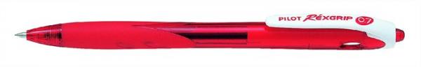 Guľôčkové pero, 0,27 mm, stláčací mechanizmus, PILOT "Rexgrip", červené 1