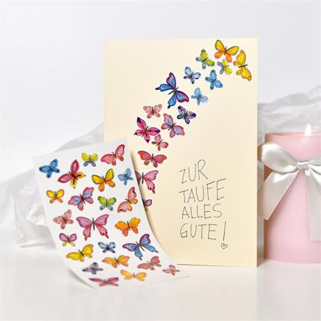 Nálepky, papier, 3 hárky, 76x120 mm, AVERY ZWECKFORM, "Z-Design No.4462", motýle 3