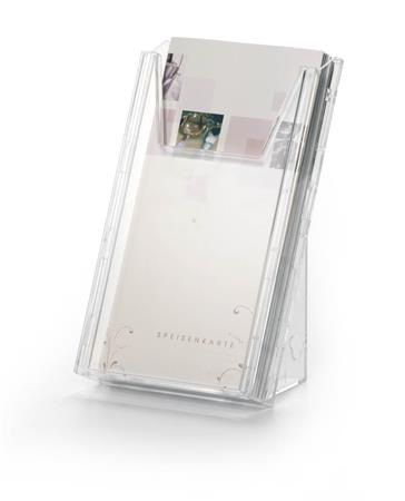 Stojan na prospekty, stolový a nástenný, stojatý, 1/3 A4, DURABLE "COMBIBOXX® M", priehľad