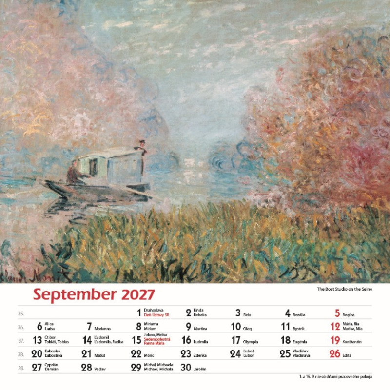Nástenný kalendár Claude Monet štvorec 2027 10