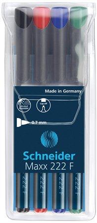 Permanentný popisovač, OHP, 0,7 mm, SCHNEIDER "Maxx 222 F", 4 rôzne farby 1
