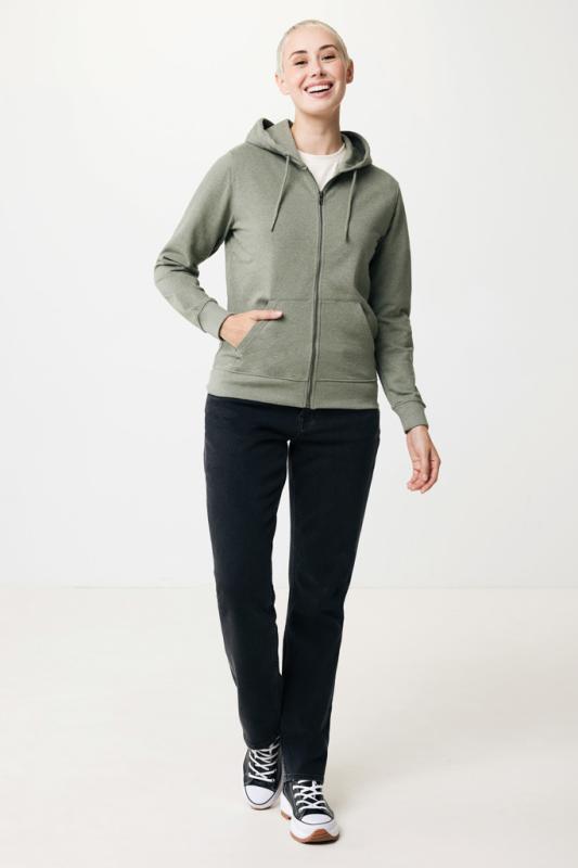 Mikina na zips s kapucňou IQONIQ Abisko z recykl. bavlny heather green XXS 5