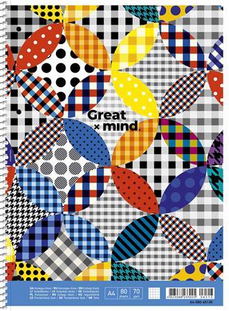 Špirálový zošit, A4+, štvorčekový, 80 listov, SHKOLYARYK "Great Mind", mix 2
