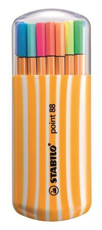 Liner, sada, 0,4 mm, STABILO "Point 88 Zebrui", 15+5 rôznych farieb 1